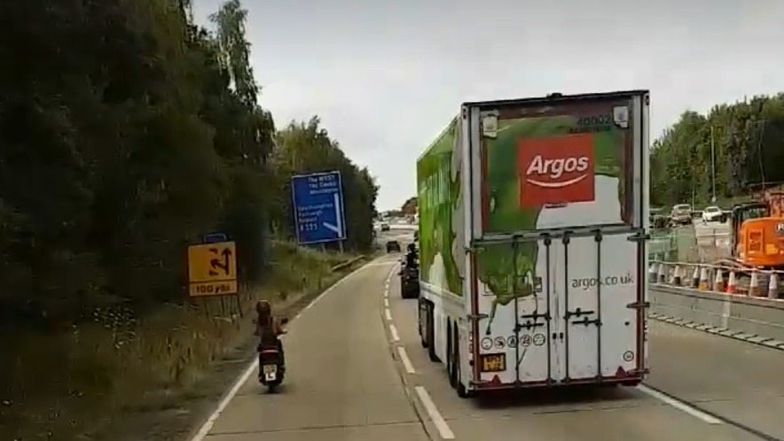 Confused scooter rider